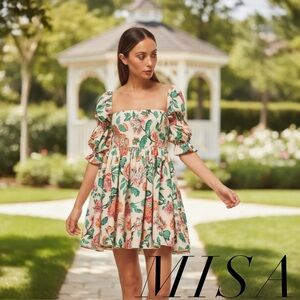 NWOT MISA ZADIE EMBROIDERED DRESS - MALIKA PAISLEY- SIZE MEDIUM